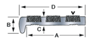 B503S Recessed Brass Nosing template diagram