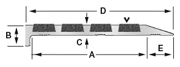 B734ST Surface Mounted Brass Nosing template diagram