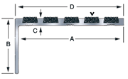 B745S Recessed Brass Nosing template diagram