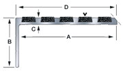 B745SB Bevelled Edge Brass Nosing template diagram