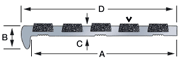 B765S Recessed Brass Nosing template diagram