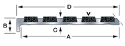 B775SB Bevelled Edge Brass Nosing template diagram