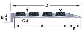 734ST Surface Mounted Nosing template diagram