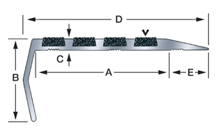 834ST Surface Mounted Nosing template diagram