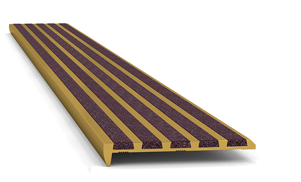 B765SB Bevelled Edge Abrasive Brass Nosing