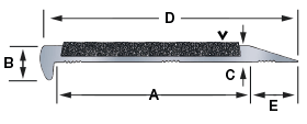 FA711ST Surface Mounted Nosing template diagram